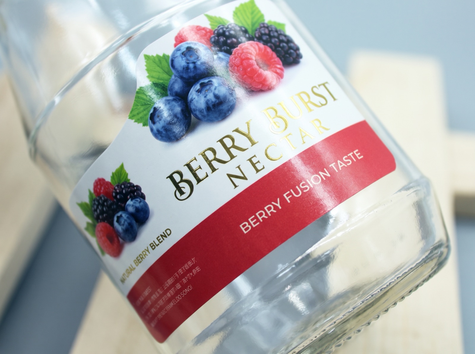 Custom label applied to a bottle or jar, printed by Euphora